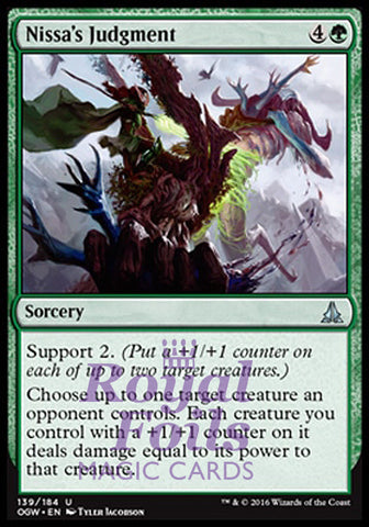 Nissa's Judgment 4x FOIL OGW MTG Oath of the Gatewatch Uncommon MINT green
