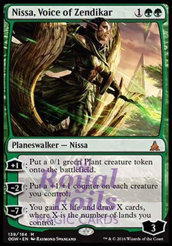 **1x FOIL Nissa Voice of Zendikar* OGW MTG Oath of the Gatewatch Mythic MINT green