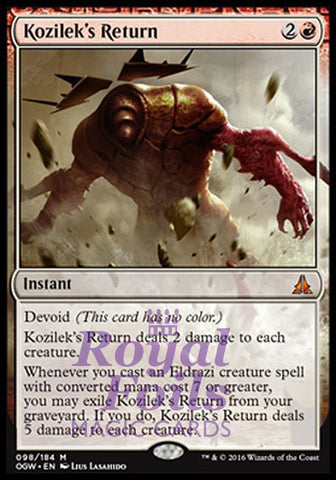 **1x FOIL Kozilek's Return** OGW MTG Oath of the Gatewatch Mythic MINT red