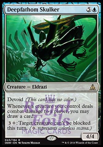Deepfathom Skulker 1x FOIL OGW MTG Oath of the Gatewatch Rare MINT blue eldrazi