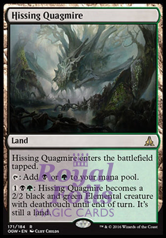 **1x FOIL Hissing Quagmire* OGW MTG Oath of the Gatewatch Rare MINT black green land