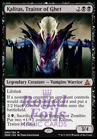 Kalitas Traitor of Ghet 1x FOIL OGW MTG Oath of the Gatewatch Mythic MINT black