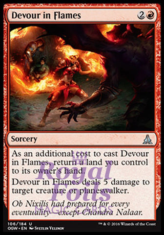 Devour in Flames 2x FOIL OGW MTG Oath of the Gatewatch Uncommon MINT red