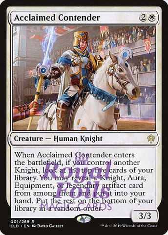 Acclaimed Contender 2x FOIL ELD MTG Throne of Eldraine Rare MINT white