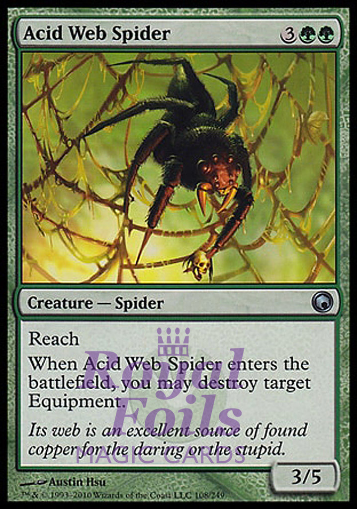 **2x FOIL Acid Web Spider** SOM MTG Scars of Mirrodin Uncommon MINT green