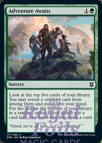 **4x FOIL Adventure Awaits** ZNR MTG Zendikar Rising Common MINT green