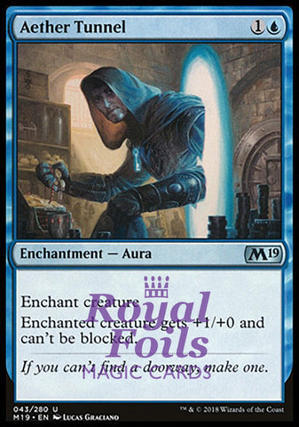 Aether Tunnel 1x FOIL M19 MTG Core Set 2019 Uncommon MINT blue