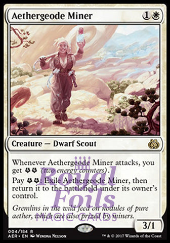 **2x FOIL Aethergeode Miner** AER MTG Aether Revolt Rare MINT white