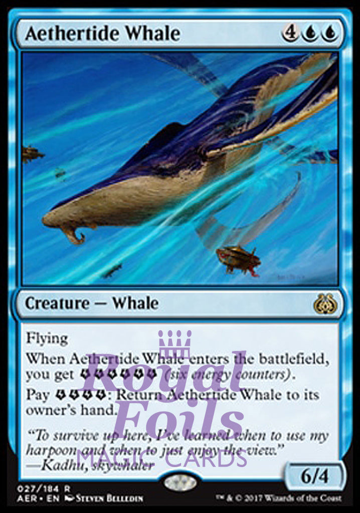 **2x FOIL Aethertide Whale** AER MTG Aether Revolt Rare MINT blue
