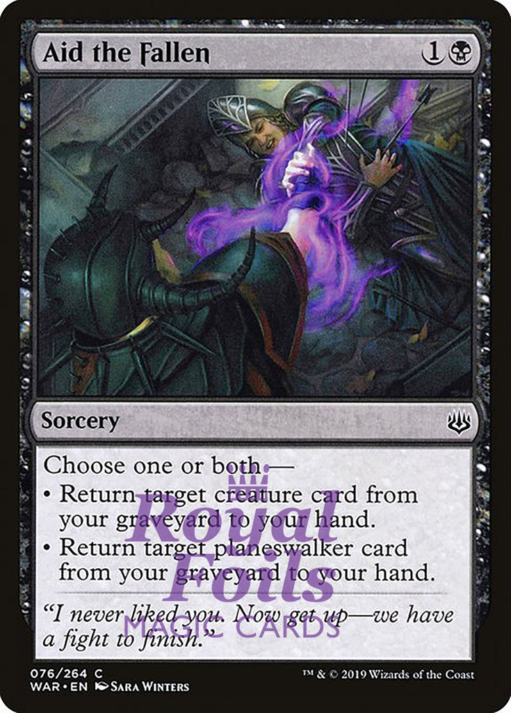 Aid the Fallen 3x FOIL WAR MTG War of the Spark Common MINT black