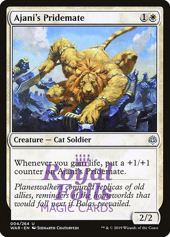 **1x FOIL Ajani's Pridemate** WAR MTG War of the Spark Uncommon MINT white