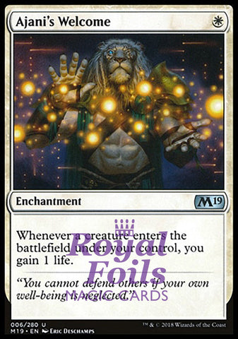 Ajani's Welcome 1x FOIL M19 MTG Core Set 2019 Uncommon MINT white