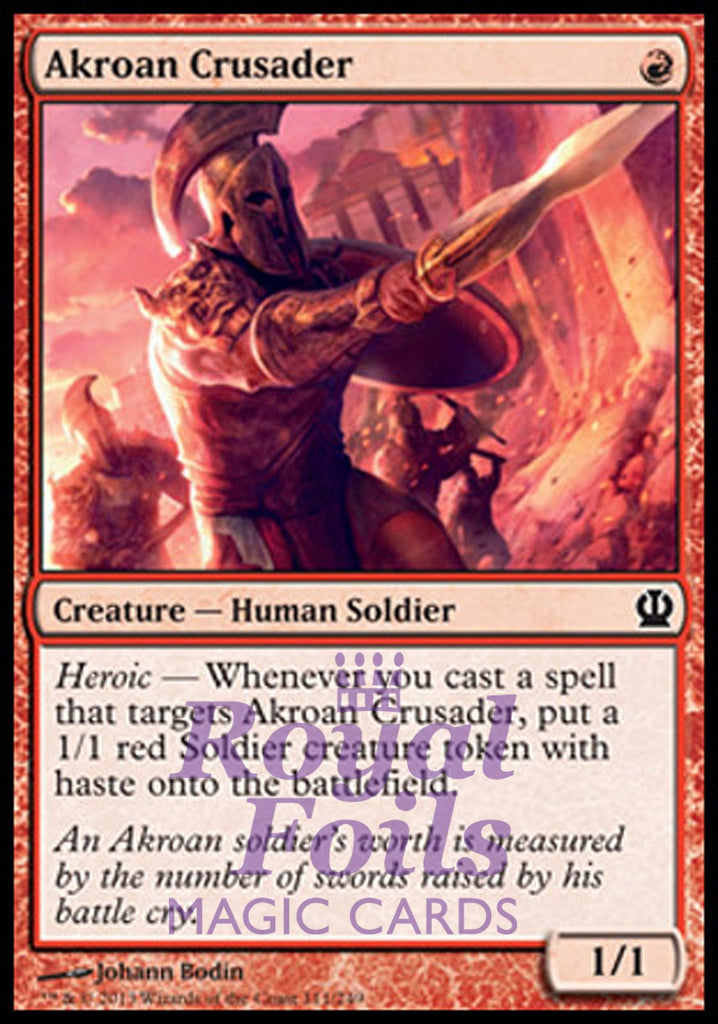 **4x FOIL Akroan Crusader** THS MTG Theros Common MINT red