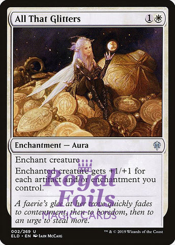 **1x FOIL All That Glitters** ELD MTG Throne of Eldraine Uncommon MINT white