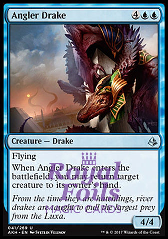 Angler Drake 4x FOIL AKH MTG Amonkhet Uncommon MINT blue