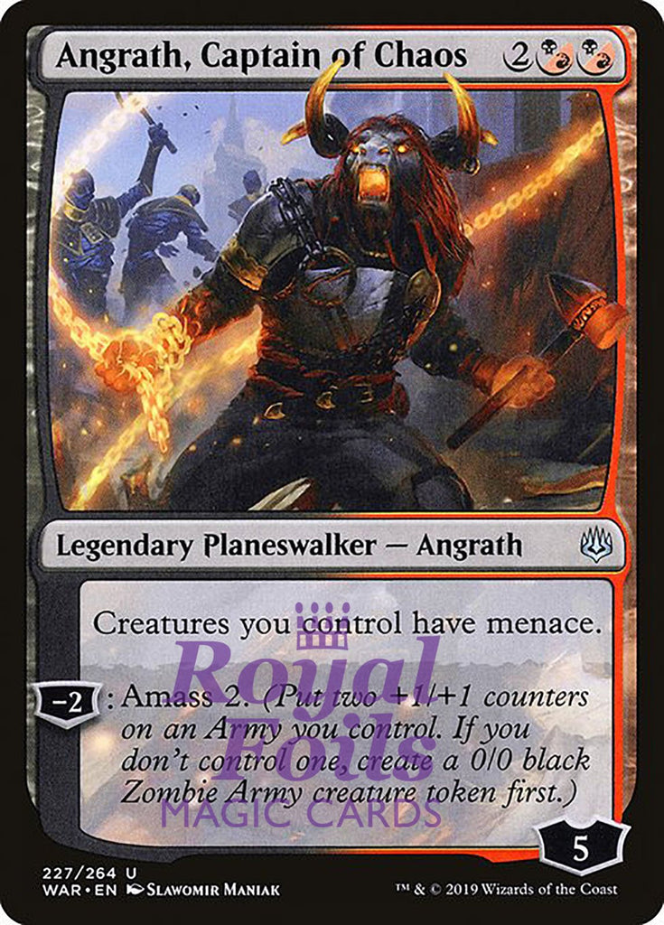 **1x FOIL Angrath, Captain of Chaos** WAR MTG War of the Spark Uncommon MINT black red
