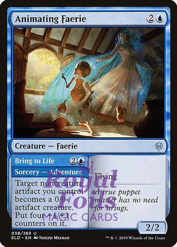 Animating Faerie 4x FOIL ELD MTG Throne of Eldraine Uncommon MINT blue