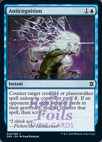 Anticognition 4x FOIL ZNR MTG Zendikar Rising Common MINT blue