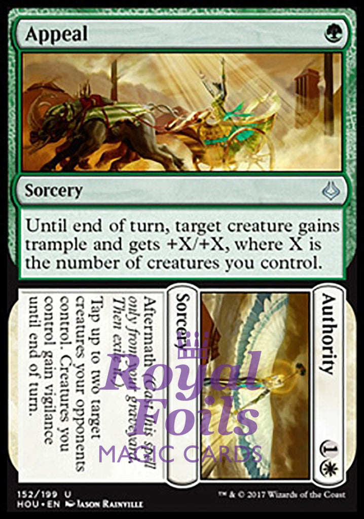 **2x FOIL Appeal // Authority** HOU MTG Hour of Devastation Uncommon MINT green white