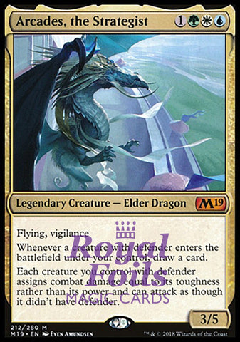 Arcades the Strategist 1x FOIL M19 MTG Core Set 2019 Mythic MINT green white blue