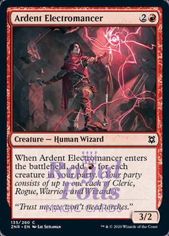 **4x FOIL Ardent Electromancer** ZNR MTG Zendikar Rising Common MINT red