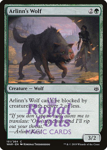 Arlinn's Wolf 3x FOIL WAR MTG War of the Spark Common MINT green