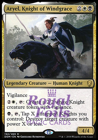 **1x FOIL Aryel, Knight of Windgrace** DOM MTG Dominaria Rare MINT white black