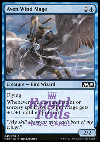 Aven Wind Mage 4x FOIL M19 MTG Core Set 2019 Common MINT blue