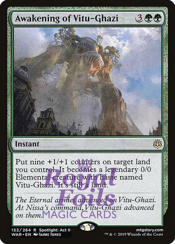 **1x FOIL Awakening of Vitu-Ghazi** WAR MTG War of the Spark Rare MINT green