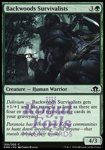 **4x FOIL Backwoods Survivalists** EMN MTG Eldritch Moon Common MINT green