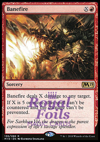 Banefire 1x FOIL M19 MTG Core Set 2019 Rare MINT red