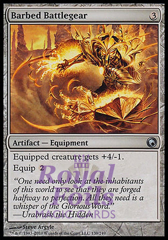 Barbed Battlegear 2x FOIL SOM MTG Scars of Mirrodin Uncommon MINT artifact