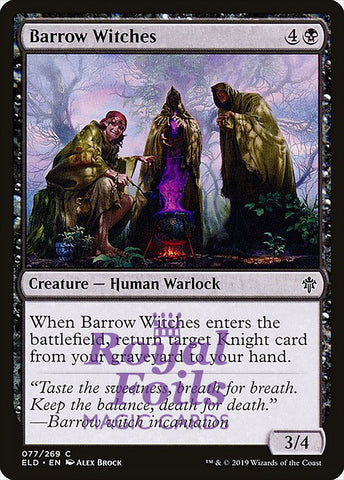 **3x FOIL Barrow Witches** ELD MTG Throne of Eldraine Common MINT black