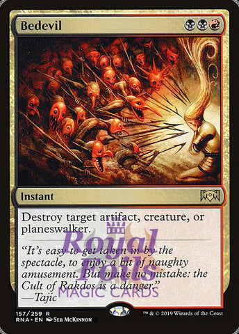 **1x FOIL Bedevil** RNA MTG Ravnica Allegiance Rare MINT red black