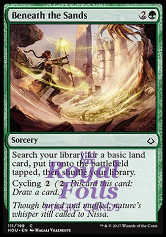 **4x FOIL Beneath the Sands** HOU MTG Hour of Devastation Common MINT green