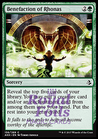 Benefaction of Rhonas 4x FOIL AKH MTG Amonkhet Common MINT green