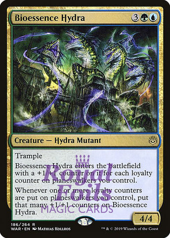 **1x FOIL Bioessence Hydra** WAR MTG War of the Spark Rare MINT blue green