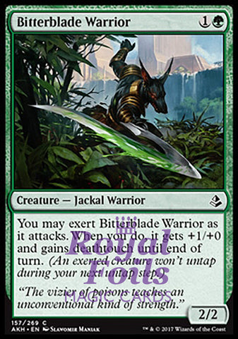Bitterblade Warrior 4x FOIL AKH MTG Amonkhet Common MINT green