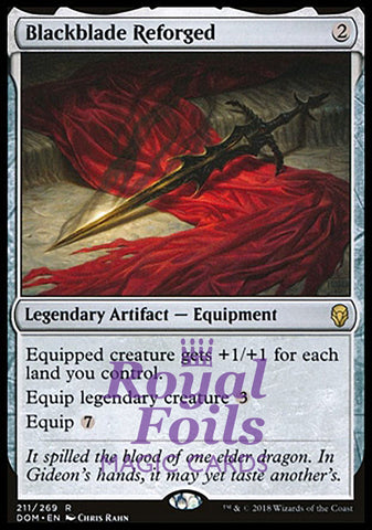 **1x FOIL Blackblade Reforged** DOM MTG Dominaria Rare MINT artifact