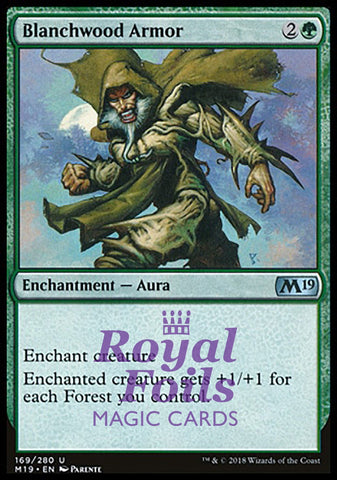 Blanchwood Armor 2x FOIL M19 MTG Core Set 2019 Uncommon MINT green