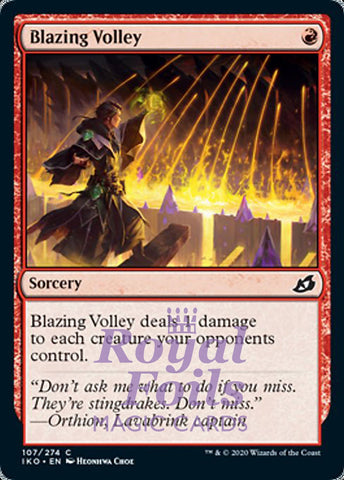 Blazing Volley 4x FOIL IKO MTG Ikoria Common MINT red