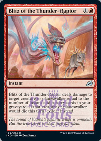 **4x FOIL Blitz of the Thunder-Raptor** IKO MTG Ikoria Uncommon MINT red