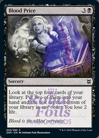 Blood Price 4x FOIL ZNR MTG Zendikar Rising Common MINT black
