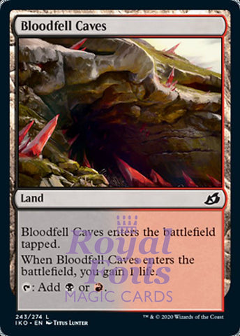 Bloodfell Caves 4x FOIL IKO MTG Ikoria Common MINT black red land