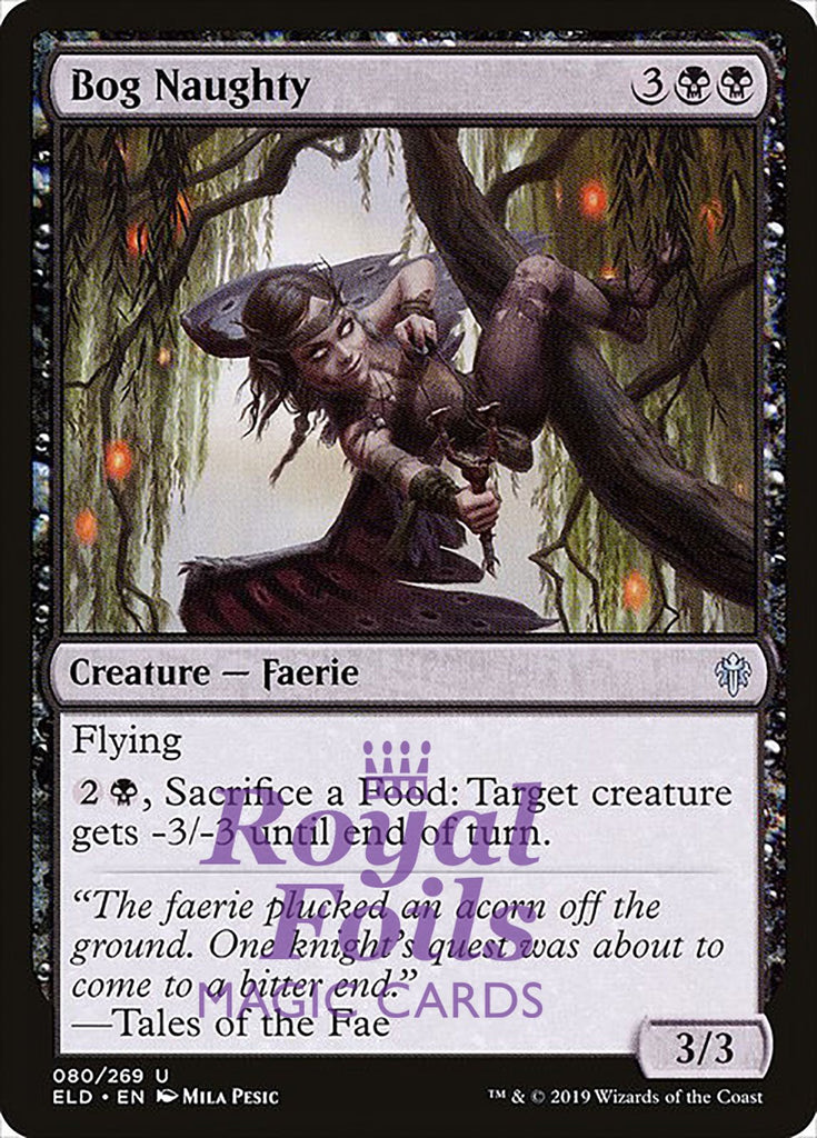 Bog Naughty 4x FOIL ELD MTG Throne of Eldraine Uncommon MINT black