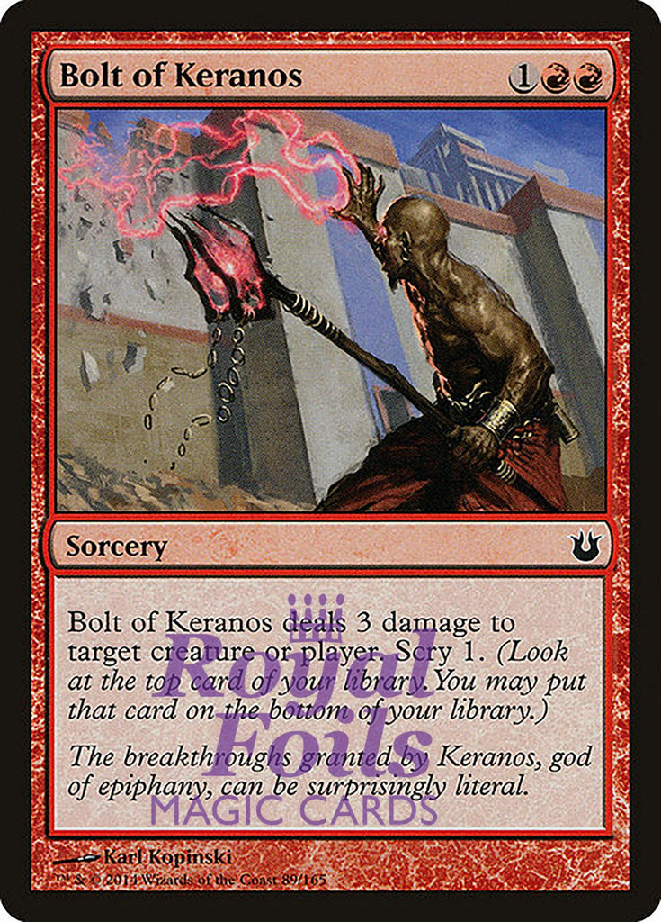 **4x FOIL Bolt of Keranos** BNG MTG Born of the Gods Common MINT red