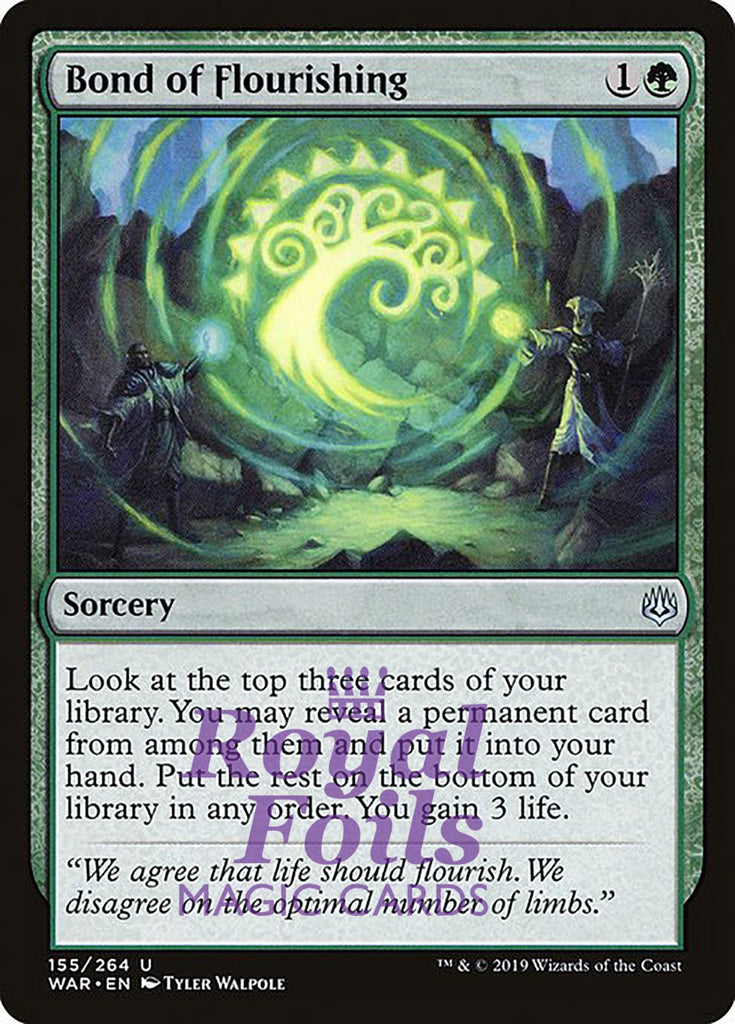 Bond of Flourishing 3x FOIL WAR MTG War of the Spark Uncommon MINT green