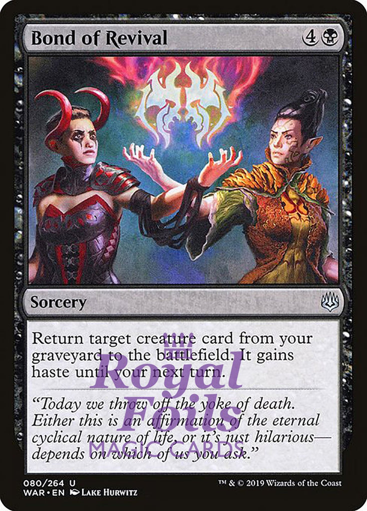 Bond of Revival 3x FOIL WAR MTG War of the Spark Uncommon MINT black
