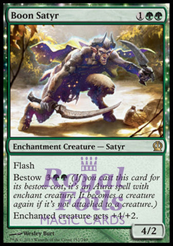 **1x FOIL Boon Satyr** THS MTG Theros Rare MINT green