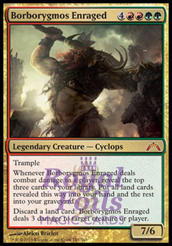 **1x FOIL Borborygmos Enraged** GTC MTG Gatecrash Mythic VF red green